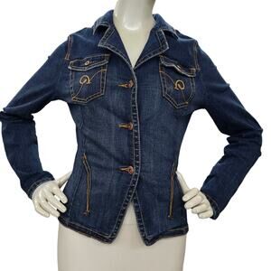Vintage Rocawear Jean Jacket Womens Size Medium Y2K Denim Streetwear Hip Hop